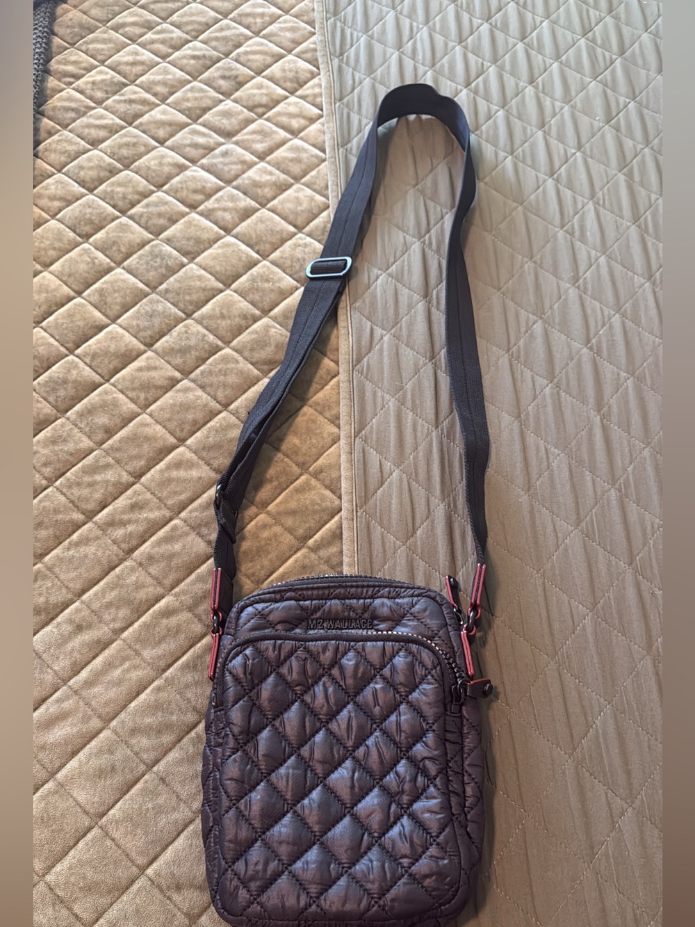 MZ Wallace Quilted Crossbody Bag in black  metro crossbody